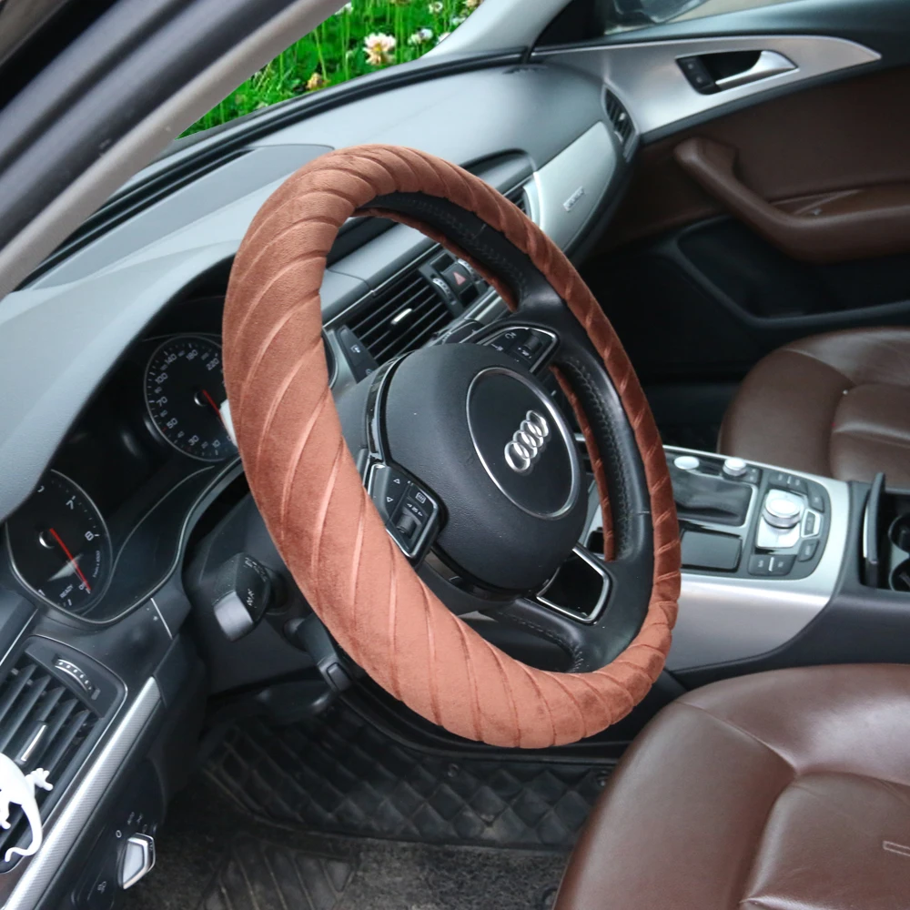 38 см-40 см чехлы на руль traight узор оплетка автомобиля зимний теплый универсальный