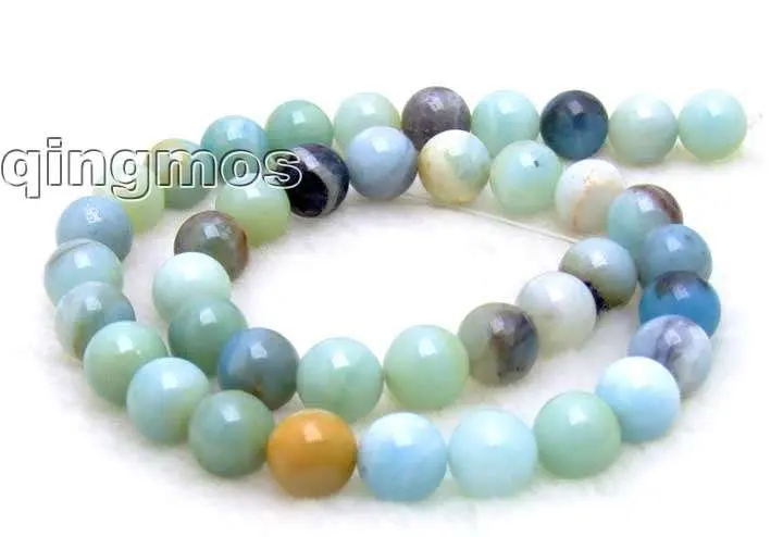 

SALE 10mm Round Natural Blue Geniue Amazomite loose beads strand 15"-los245 Wholesale/retail Free shipping