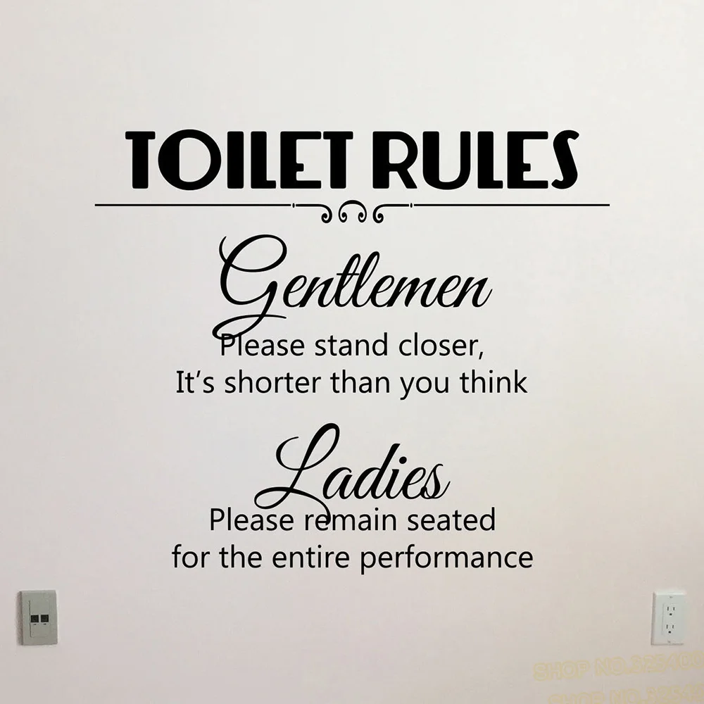

Toilet Rules Wall Decal Window Door Sign Quote Vinyl Sticker Poster Decor Bathroom Wall Decals Toilet Rules Stickers L875