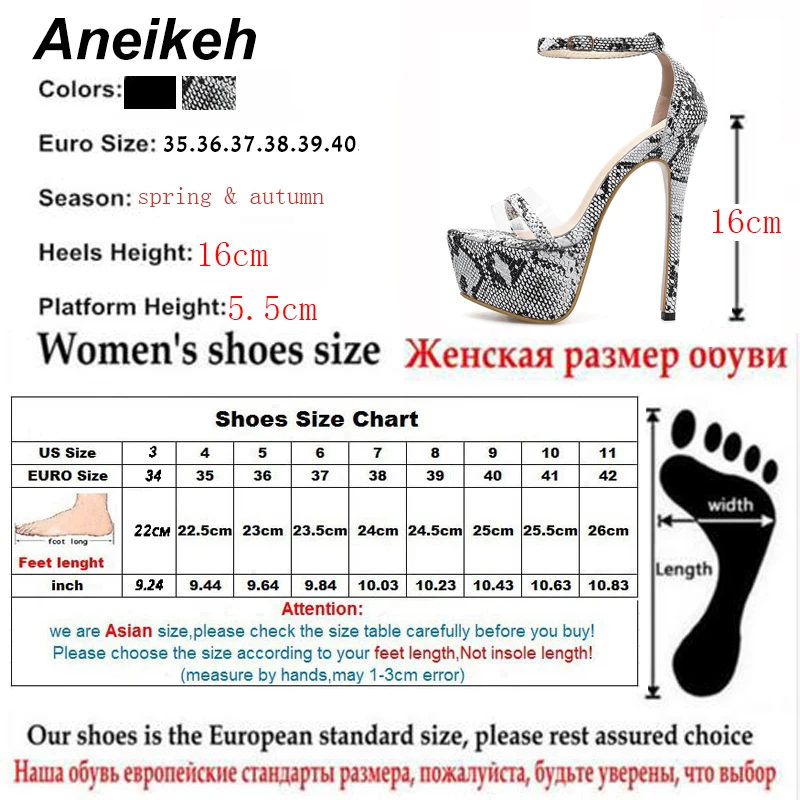 Женские босоножки с ремешком на щиколотке Aneikeh черные высоком тонком каблуке