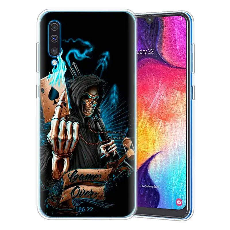 15 Мрачный Жнец "скелетная" тема, чехол для samsung A50 A70 A60 A40 A30 A20 A20e A10 M30 M20 M10 A7 A9 мягкий чехол для телефона из ТПУ с принтом "Coque - Цвет: 15