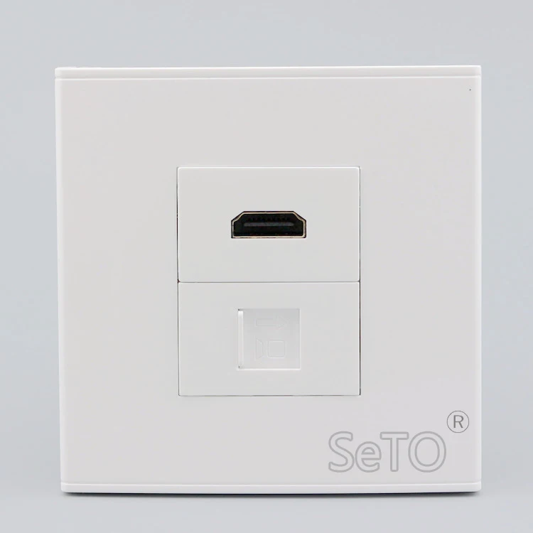SeTo 86 Тип RJ45 Cat6 сеть + HDMI панель в ассортименте настенная гнездо Keystone Лицевая |