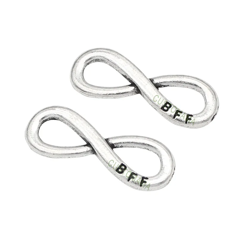 

100pcs-Infinity Charms, Antique Silver BFF Infinity Charms Pendant 24x8mm