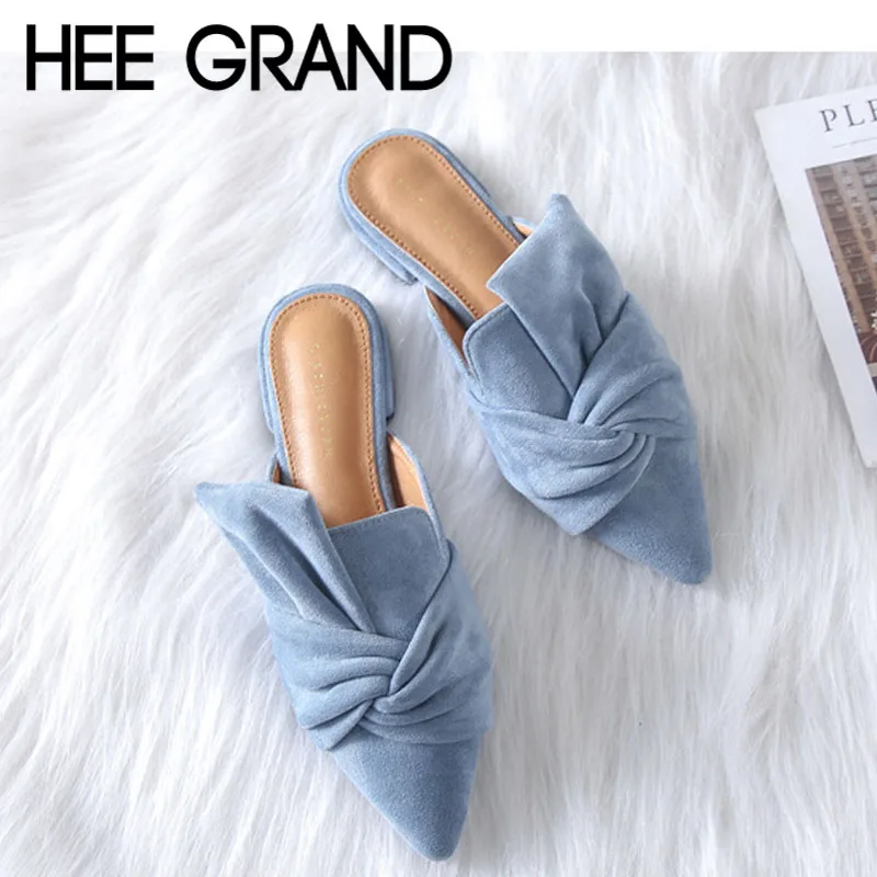 HEE GRAND/2019 г. женские весенние тапочки повседневная обувь с острым носком модная