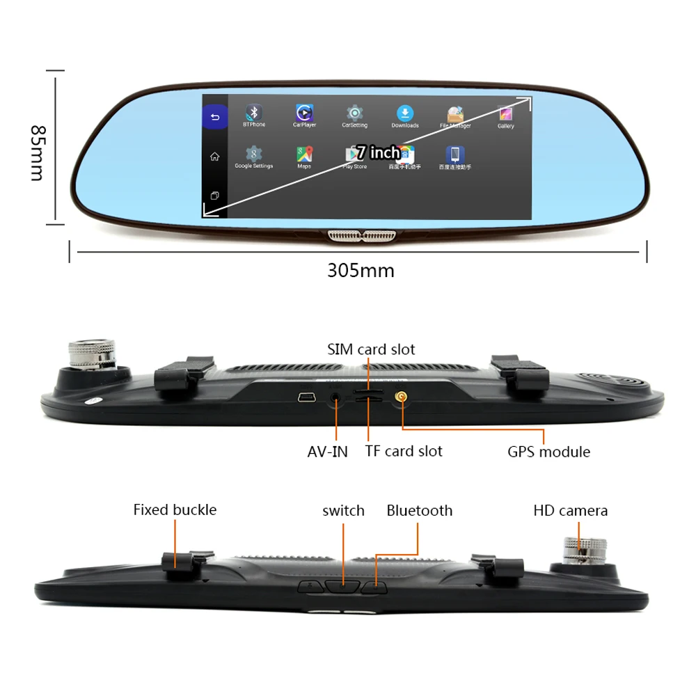 HYT H760 7 &quot3 г Видеорегистраторы для автомобилей зеркало регистраторы Камера