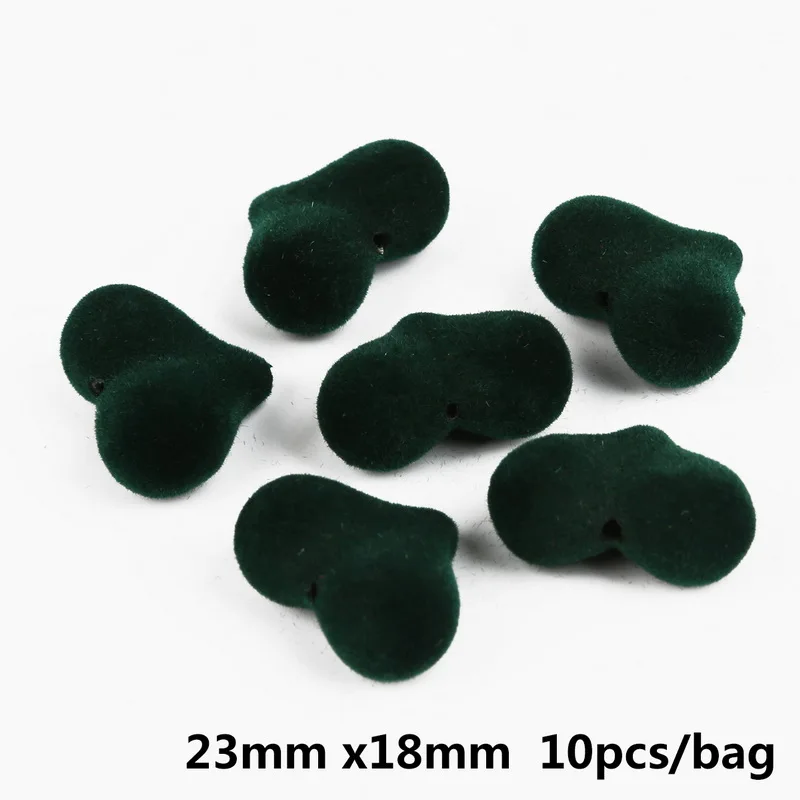 dark green 23x18 мм изогнутые в форме сердца DIY бархатные бусины ожерелье с кулоном для DIY аксессуары для шитья Украшение свадебное платье Декор - Цвет: dark green