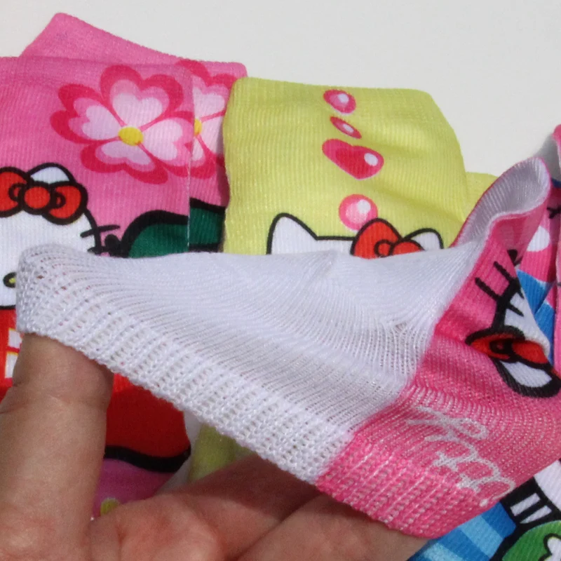 2pair girls socks cotton 3D kitty cat print cartoon princess fox short style kids 4 pattern choices 2 size 1-12years | Детская одежда и