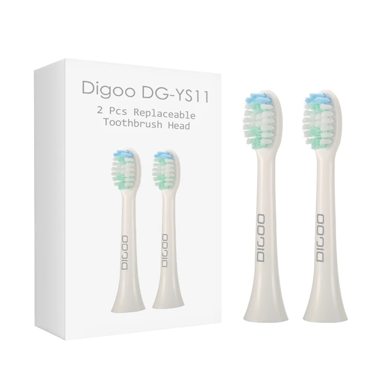 2Pcs DG-YS11 5 Brush Modes Sonic-Electric Toothbrush Heads Black& White Bathroom Tooth Brush Cleaning Wash Sets Accessories