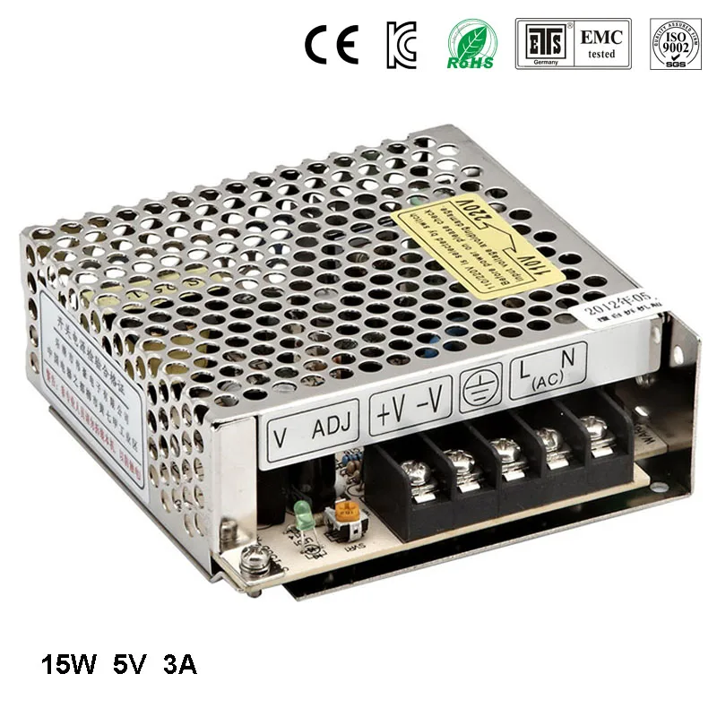 

Best quality 5V 3A 15W Switching Power Supply Driver for LED Strip AC 100-240V Input to DC 5V free shipping