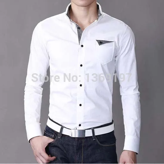 Fashion Mens Luxury Casual Sexy Slim Fit Stylish Long sleeve Dress Shirts 2 Colours Size M~XXXL MN473*02 | Мужская одежда
