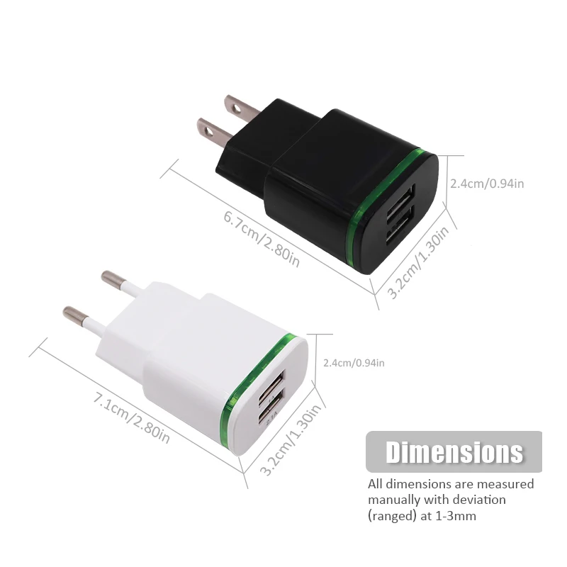Timisoojun Mobile Phone Charger 5V/2A 2 Port USB For iPhone Samsung Xiaomi Huawei Fast Charging Universal Travel Adapter | Мобильные