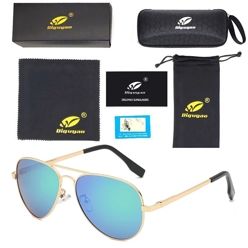 Gold---Green Blue Новое поступление oculos de sol feminino женские солнцезащитные очки высокого качества черные поляризованные мужские очки для вождения gafas de sol hombre - Цвет линз: Gold---Green Blue