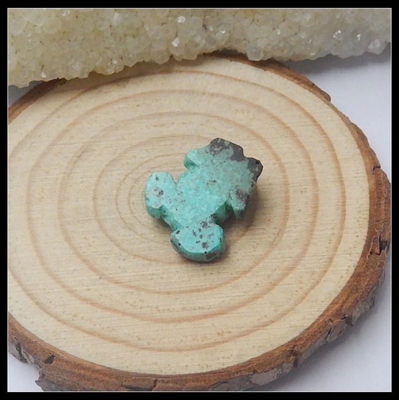 

Sale 1Pcs Natural Stone Turquoise Carved So Cue Frog Fashion Cabochon 18x16x6mm 2.34g