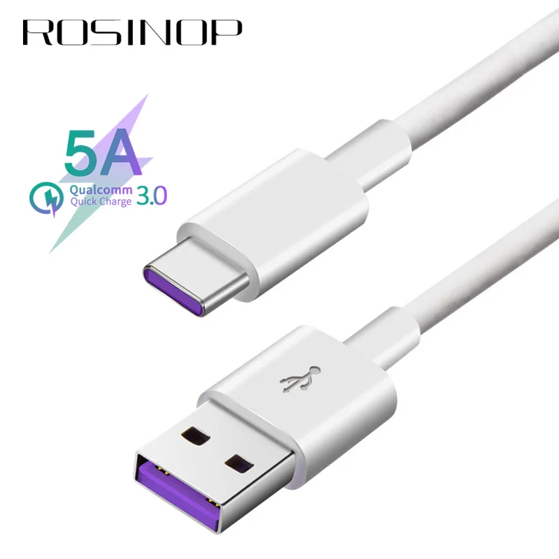 Кабель Rosinop Quick Charge 4 0 5A Super charge Type C для huawei P30 20 10 Mate 9 pro кабели мобильных телефонов