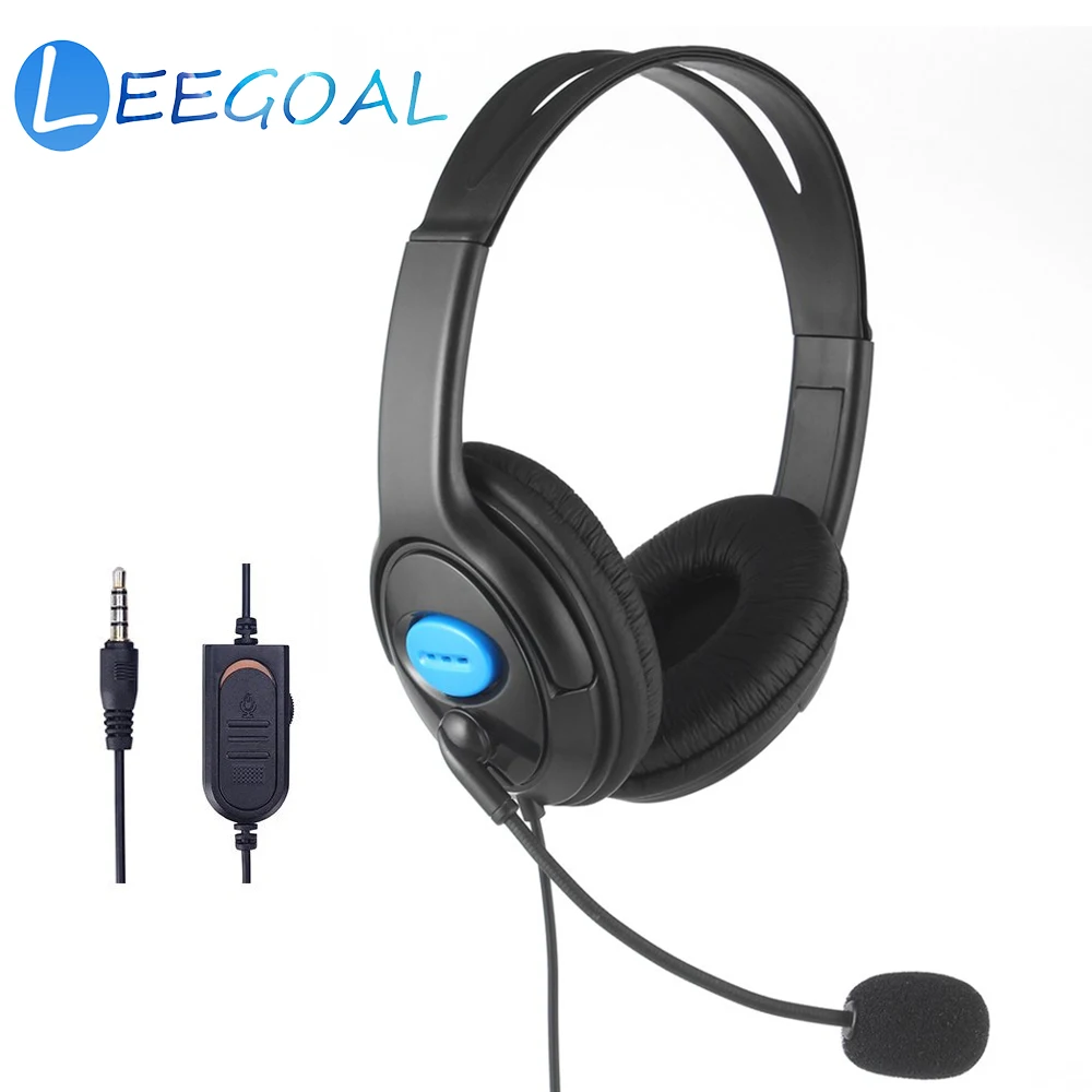 PS4 Wired Headphone Live Chat Gaming Headset Mic Volume Adjustable Headband for Laptop Tablet PC Gamer Slim / Pro Controller | Электроника