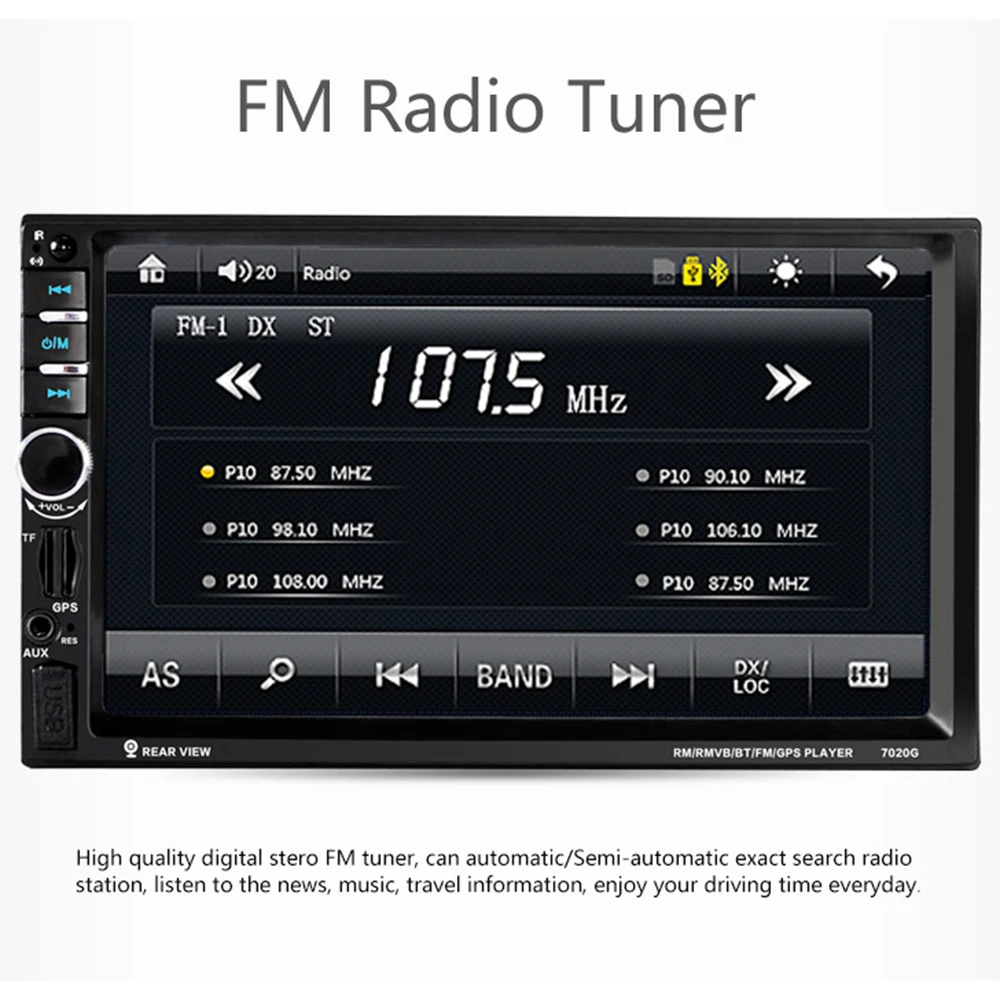 Автомагнитола 2 Din с GPS навигацией MP5 плеер 7 дюймов камерой заднего вида AUX FM радио
