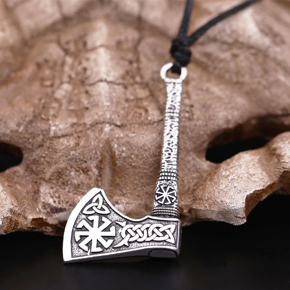 Skyrim руны викингов топор подвески ожерелье для мужчин wicca амулет винтажные узлы
