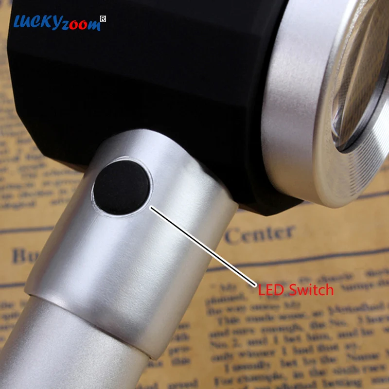 Luckyzoom ручной светодиодный освещенный увеличитель оптический Стекло Лупа со