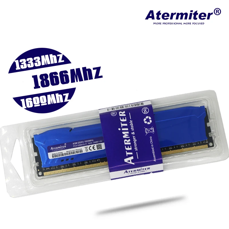 ОЗУ atermiter DDR3 для ПК Deskto radator8gb 4 Гб 2 PC3 1333 1600 1866 МГц 10600 12800 модуль памяти