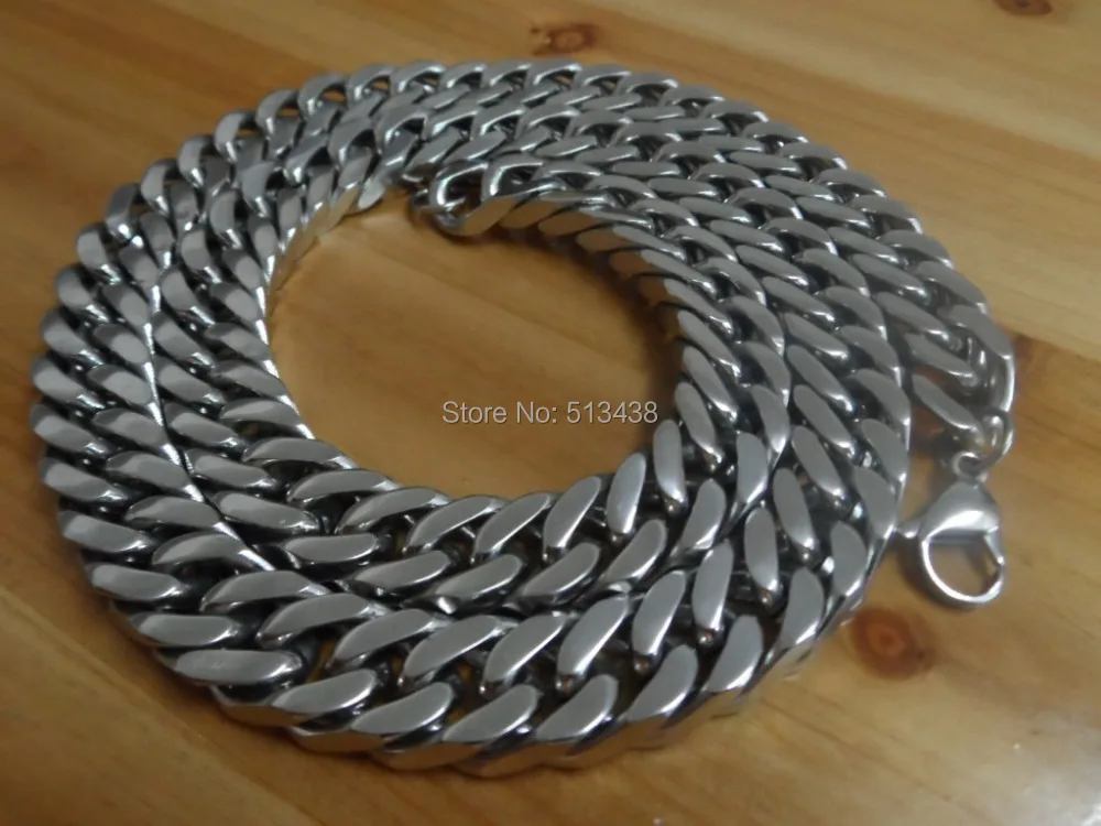 Top Quality Jewelry set 15mm Heavy Men Cuban Chain stainless steel Necklace &amp Bracelet High Polished | Украшения и аксессуары