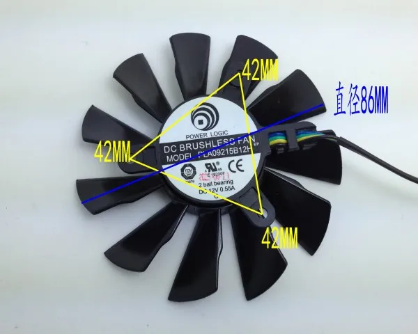 Новый оригинальный охлаждающий вентилятор для видеокарты MSI N650 GTX650 R6850 пластина