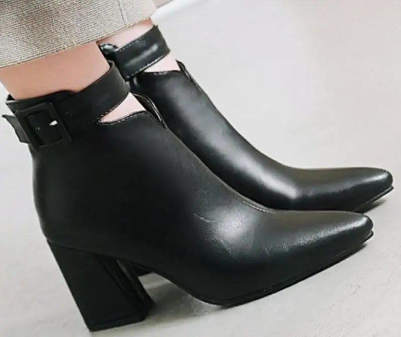 Sapato Feminino/женские ботильоны Женские туфли-лодочки на высоком массивном каблуке