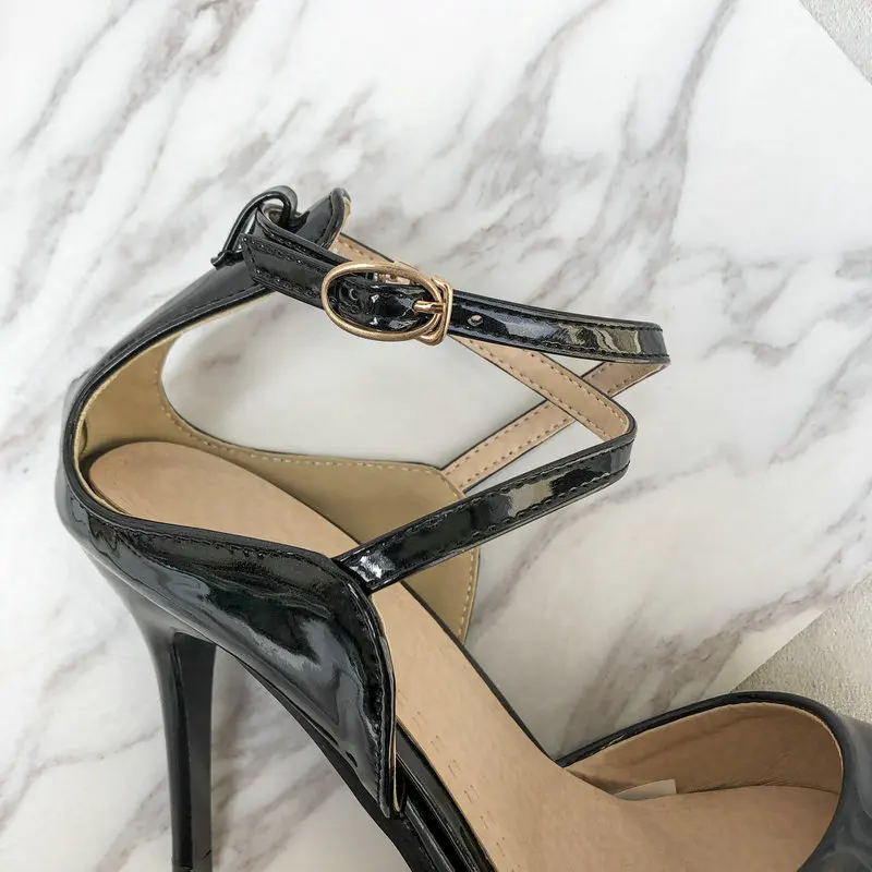 

Women Sexy Thin Heel Pumps Fashion Pointed Toe Buckle Shoes 2019 New Spring Autumn Party High Heels Shoes With Big Size
