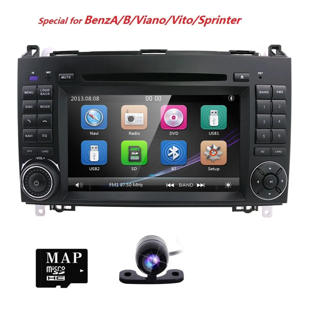 2 din стерео автомобиль DVD плеер для Mercedes Vito W639 Sprinter Viano B200 B-class 2006-2014 W169 W245 B170 W209GPS