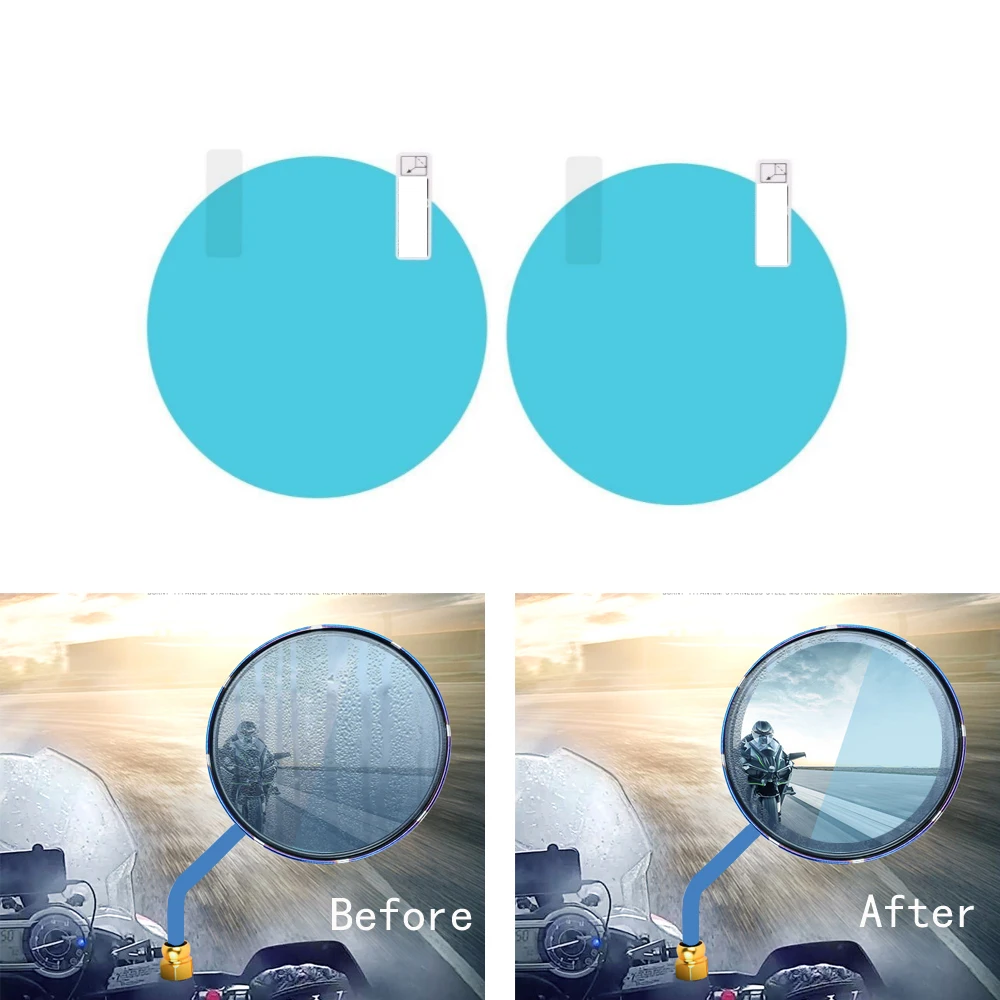 

2Pcs/lot Motorcycle Scooter Anti Water Mist Film Anti Fog Rainproof Rear view Mirror Protective Film 80x80mm
