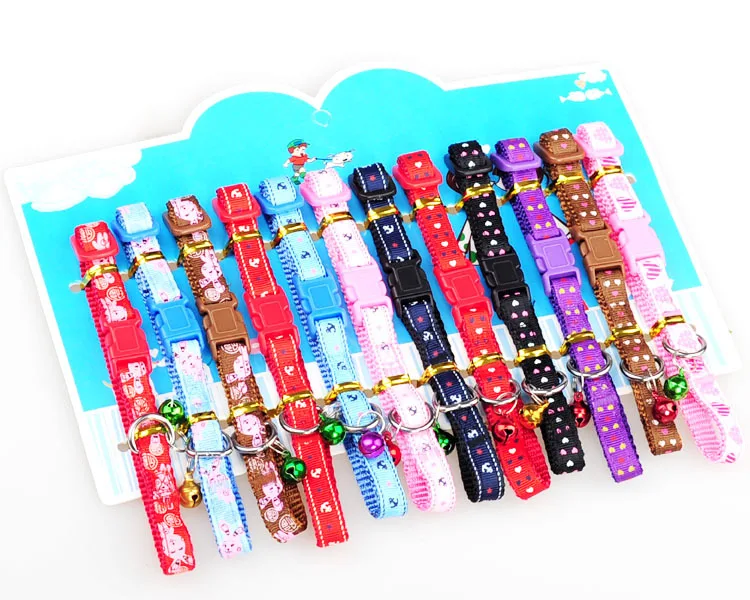 10 шт./лот ошейник для собак и кошек маленьких питомцев с колокольчиком ожерелье