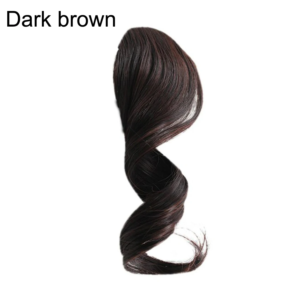 dark brown 1 шт. женский 22 см парик для моделирования красивые девушки на клипсе спереди волосы челка бахрома наращивание волос кусок волос - Цвет: dark brown