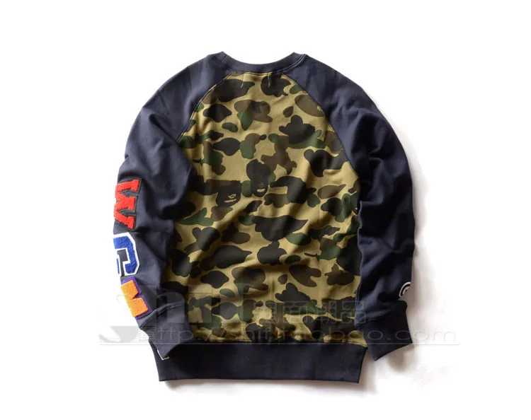 Bape новые люди толстовка камуфляж акулы молния печать толстовки хип хоп улица