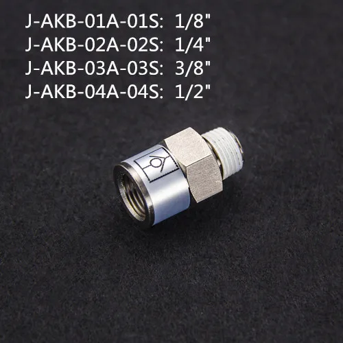 Соединитель SMC типа серии J AKB 01A 01S/02S/03S = 1/8 дюйма/1/4 дюйма/3/8 дюйма обратный клапан B