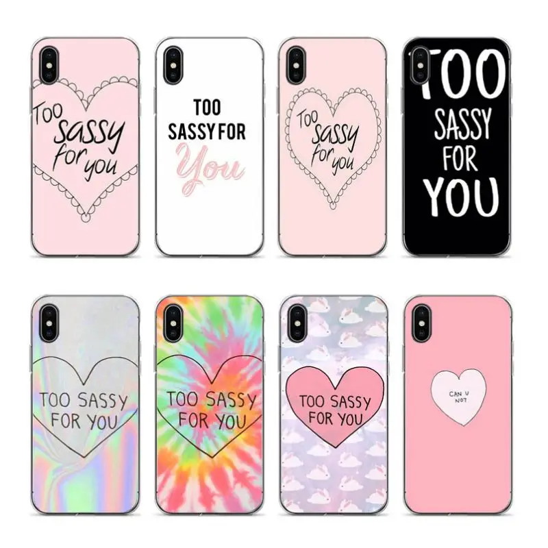 Прозрачный мягкий силиконовый чехол Aiboduo Too Sassy для вас iPhone 5s 5 8 7 6 6S Plus X XS XR XSmax 8pl