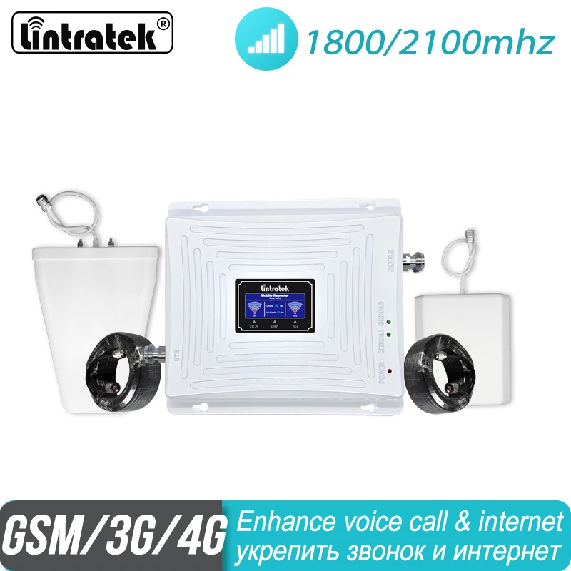 2pcs 30m cable Cell Phone Signal Booster 3G 4G 1800 2100 MHz DCS Band 3 WCDMA 1 Double Repeater LTE Amplifier #9 | Мобильные