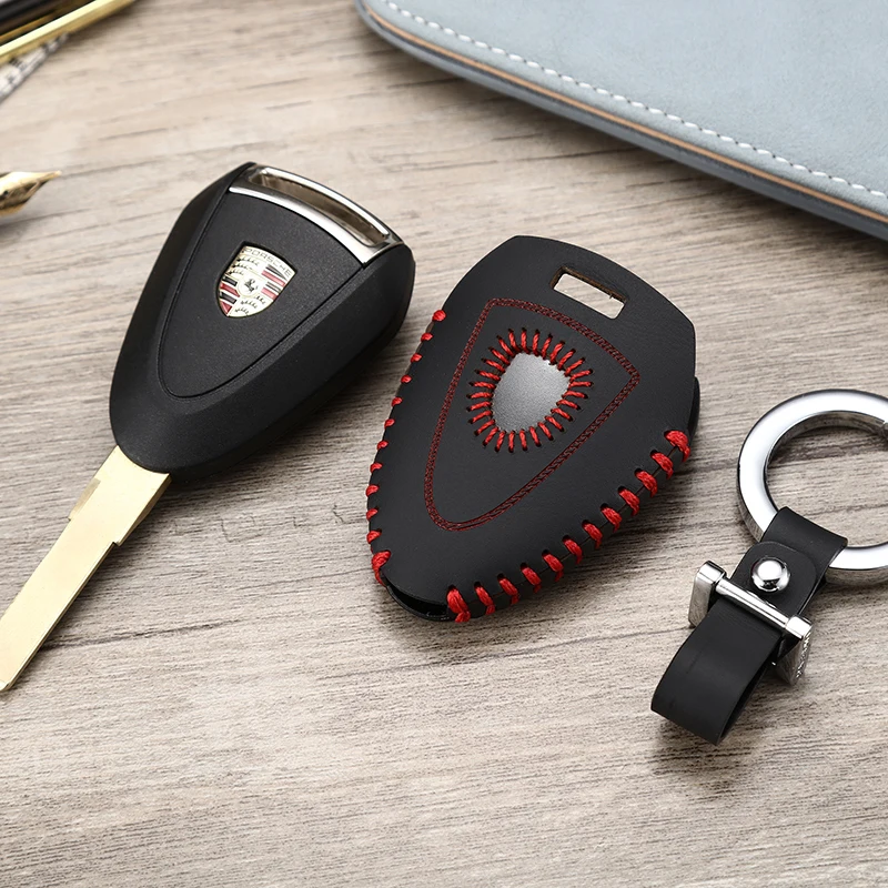 Высокое качество верхний слой кожаный чехол для ключей 2006 2020 OEM Porsches 911 Boxster Cayman