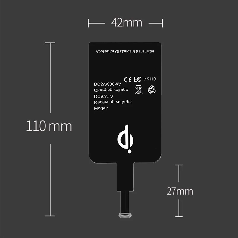 Type-C Qi Wireless Charger Receiver Module Smart Charging Adapter Receptor for iPhone | Мобильные телефоны и аксессуары
