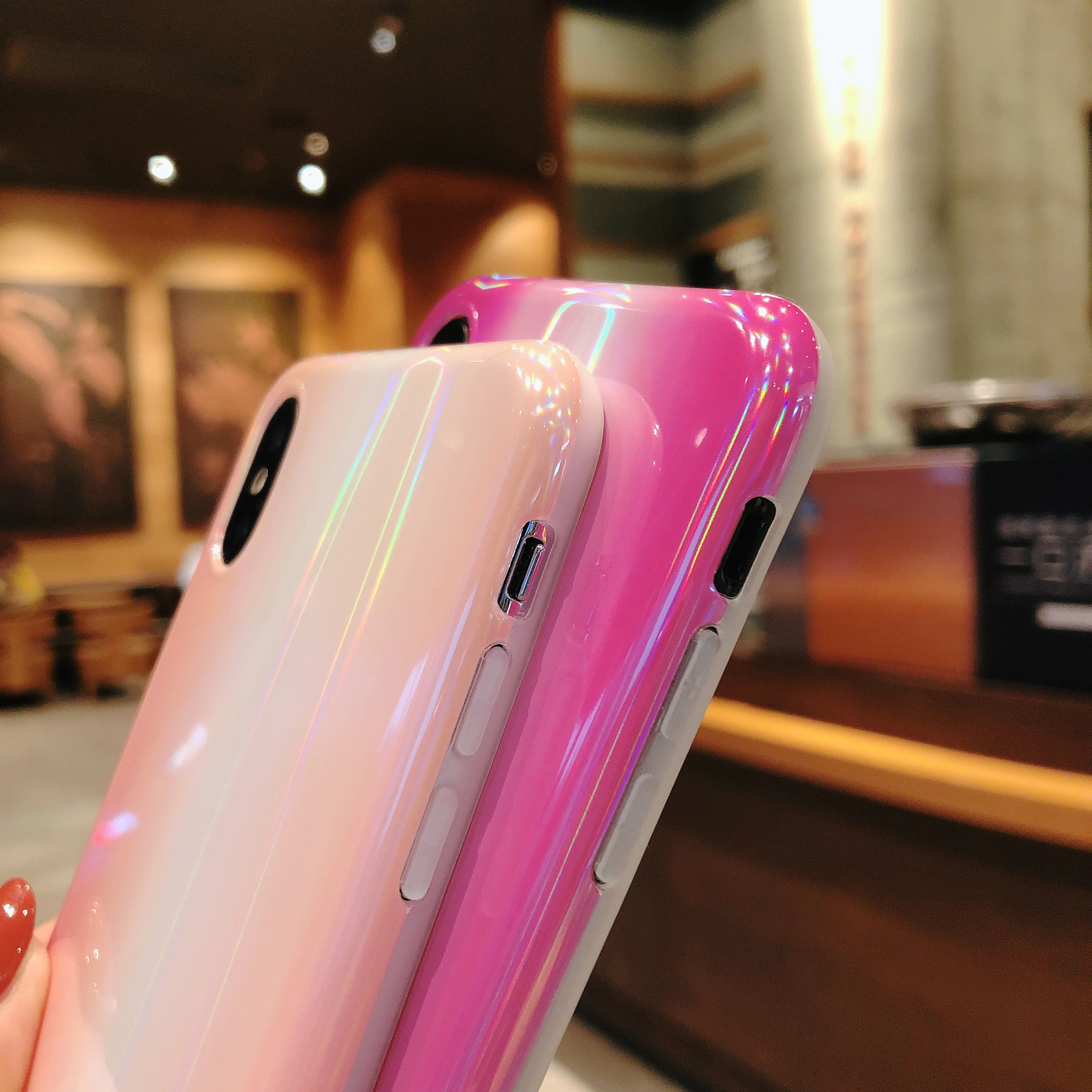 COPEONE чехол для iPhone 7 Plus Мягкий ТПУ Радуга Аврора лента задняя крышка XS XSMAX XR 6 8