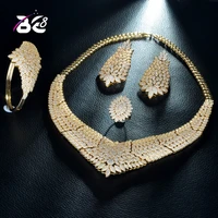 be 8 zircons aaa micro pave cubic zirconia stones luxury dubai gold color bridal wedding necklace jewelry sets for women s227