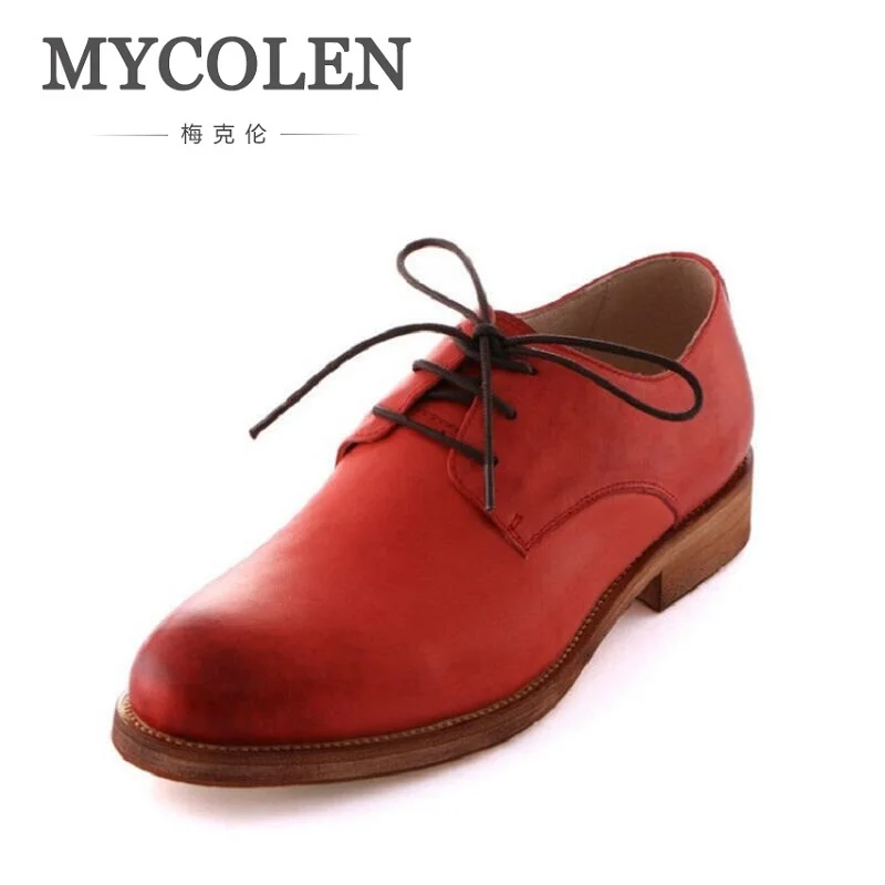 MYCOLEN/Мужская обувь в деловом стиле кожаные модельные туфли оксфорды на шнуровке