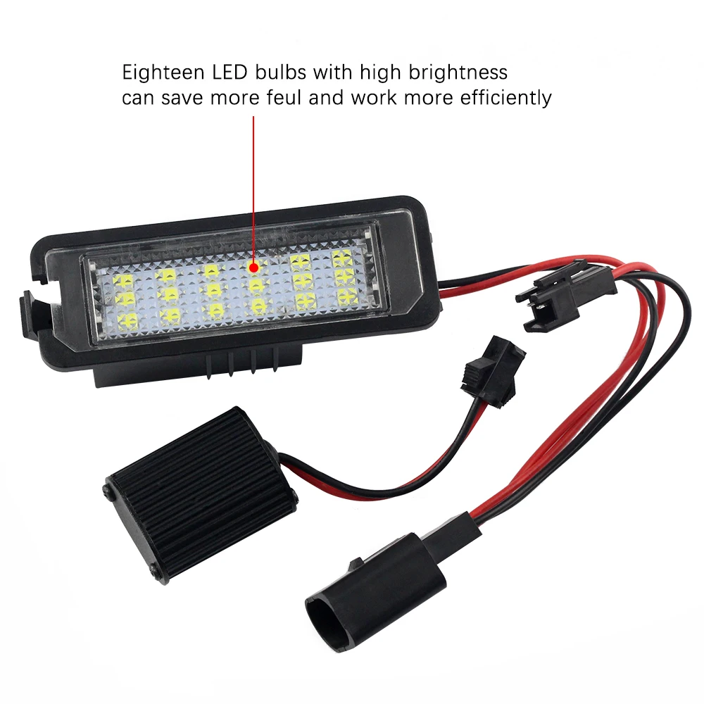 DXZ 2Pcs Car License Plate Led Light Lamps 12V 24V for VW GOLF 4 5 6 7 Polo 6R Passat CC Sedan Phaeton Scirocco EOS NEW BEETLE | Автомобили