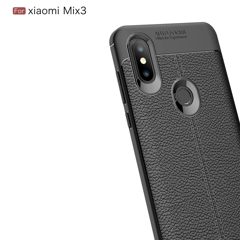 Чехол для Xiaomi MI MIX 3 прочный корпус в стиле личи силиконовый защитный чехол из ТПУ
