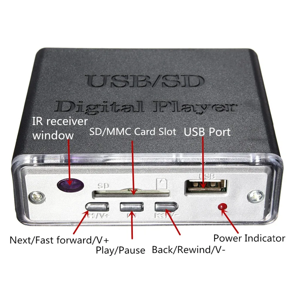 Мини усилитель мощности для автомобиля и мотоцикла 12 В USB / SD|mp3 player apple ipod|mp3 bestbuymp3