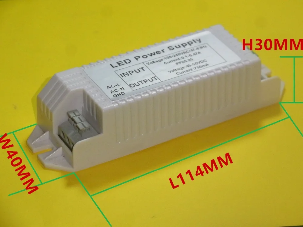 

40W Led Driver adapter 750mA Power Supply AC to DC Lighting Transformer for LED Downlights LED Panel lamps LED Track Lighting