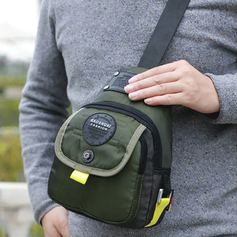 Высокое качество нейлон Для мужчин груди сумки через плечо на заднюю панель