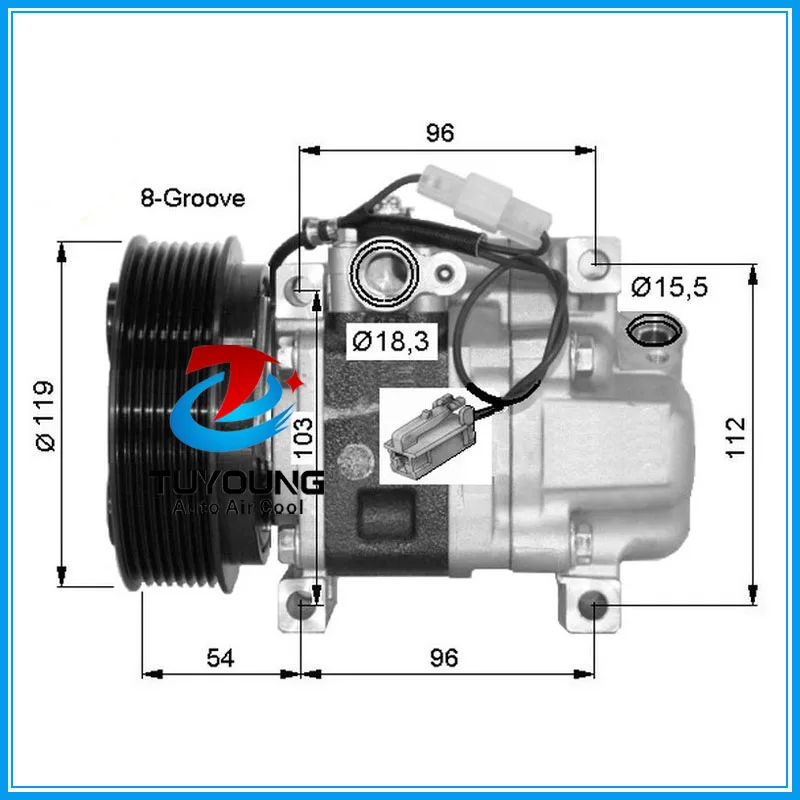Car air pump for Mazda 3 6 2.2L 08- 2015 ac compressor GAM661K00 GDB161450 H12A0CA4JE H12A1AQ4HE