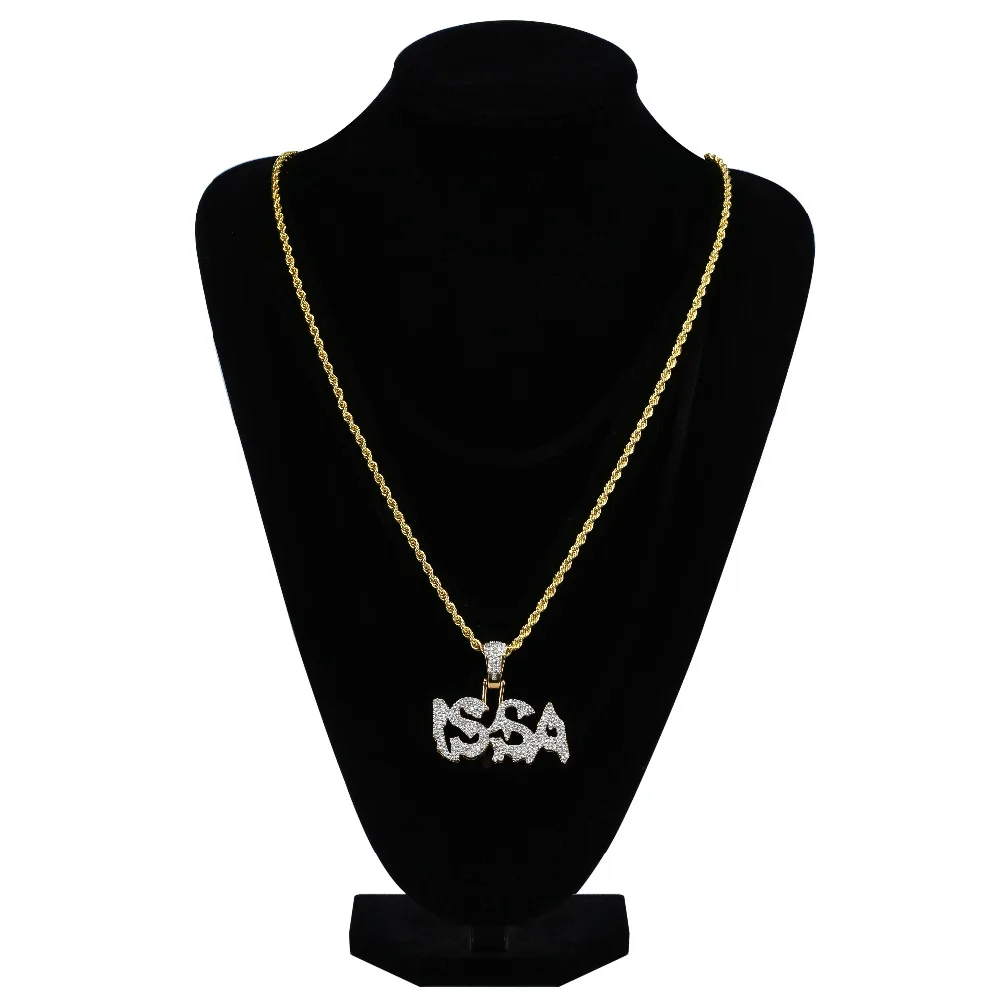 TOPGRILLZ Hip Hop Fashion Gold Color Plated Iced Out Micro Paved Shinely CZ Stone Letters Combine Pendant Necklace For Men Fifts | Украшения