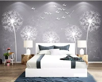 beibehang papier peint nordic simple dandelion eye catching sofa bed new chinese background custom papel de parede 3d wallpaper