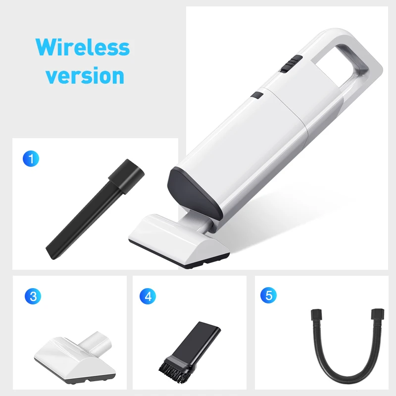 Wireless White Автомобильный пылесос,, мини, 12 В, автомобильный, высокая мощность, ручной пылесос, очиститель воздуха, освежитель воздуха для автомобиля, дома - Цвет: Wireless White