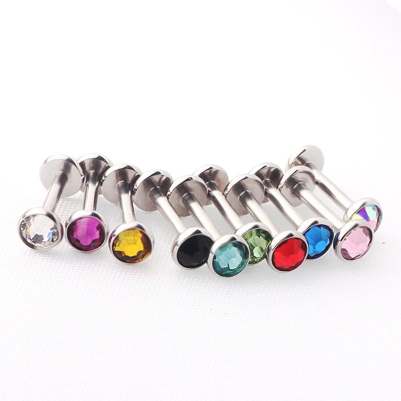 Junlowpy 16G 3/4/5mm бак для воды с 316L Сталь с украшением в виде кристаллов ушной раковины, пупка, серьги cartiliage Пирсинг Серьга для пирсинга губ губная серьга, ювелирное изделие для тела